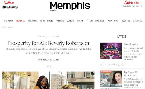 Memphis Magazine - Beverly Robertson